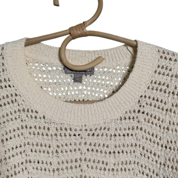 J. Crew Pointelle crewneck sweater in Antique White NEW CB900 Size XL Crop Fit - Picture 8 of 16